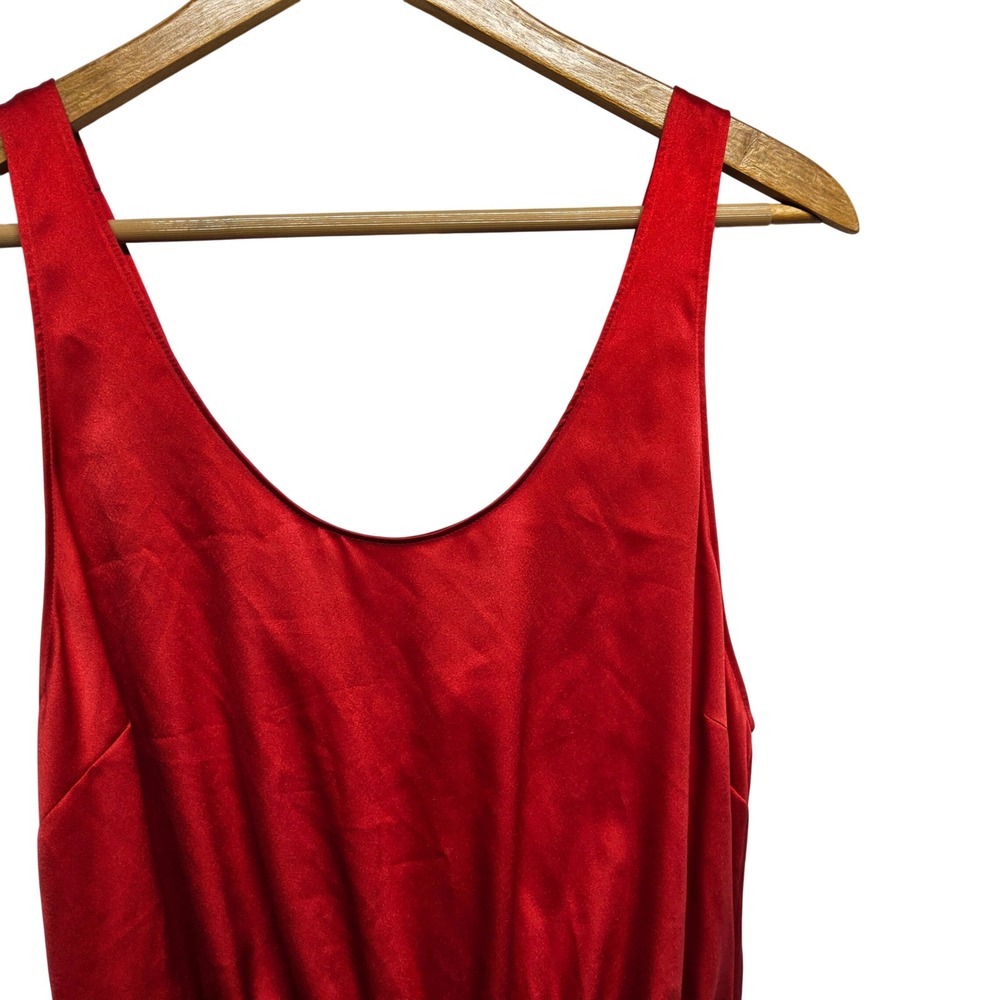 Victoria's‎ Secret Satin Romper Teddy Womens Medium Red Tie Back Bow